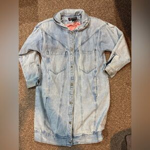 ANDY JOHNS Long Denim Vintage Coat size L